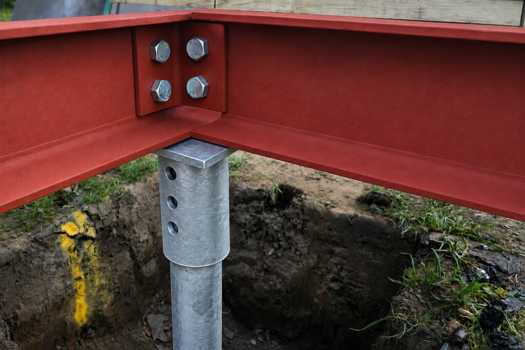 steel screw pile with steel foundation